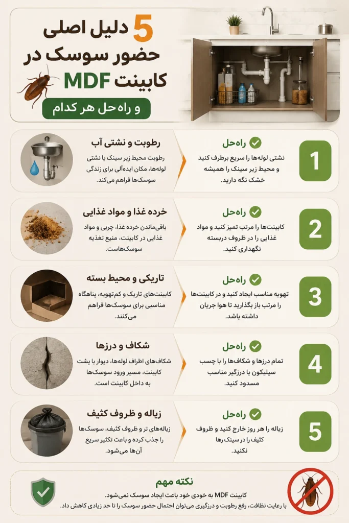 علت سوسک در کابینت